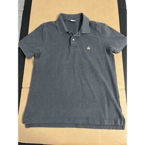 Brooks Brothers Large Adult Polo Shirt Performance Slim Fit Gray Casual Mens